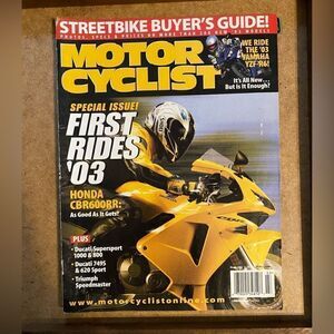 Vintage 2003 motor cyclist street bikes